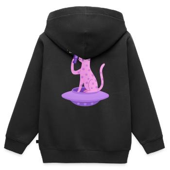 TENDRE #1 - Sweat Premium à capuche zippé enfant bio - noir - Dos - AI Model Kid Male (0cm)