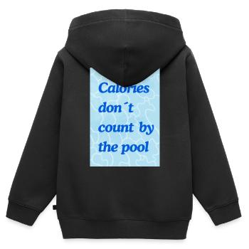 Kalorien zählen am Pool - Kinder Premium Organic Zip Hoodie - Schwarz - Hinten - AI Model Kid Male (0cm)