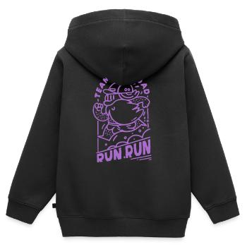 Team Off Road Trail Running  - Sweat Premium à capuche zippé enfant bio - noir - Dos - AI Model Kid Male (0cm)