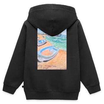 Souvenirs de Fort-de-l'Eau - Bordj El Kiffan, Alge - Sweat Premium à capuche zippé enfant bio - noir - Dos - AI Model Kid Male (0cm)