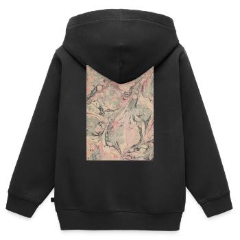 Marmor - Kinder Premium Organic Zip Hoodie - Schwarz - Hinten - AI Model Kid Male (0cm)