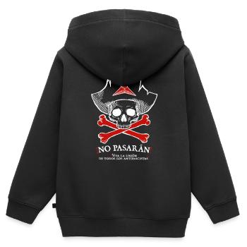 ¡No pasarán! - Kinder Premium Organic Zip Hoodie - Schwarz - Hinten - AI Model Kid Male (0cm)