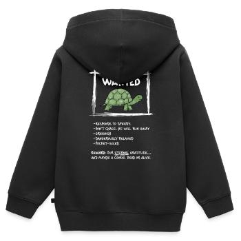 Wanted Turtle – Design drôle d’animal western - Sweat Premium à capuche zippé enfant bio - noir - Dos - AI Model Kid Male (0cm)
