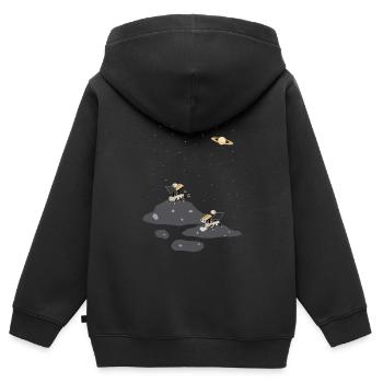 Mondrover - Kinder Premium Organic Zip Hoodie - Schwarz - Hinten - AI Model Kid Male (0cm)
