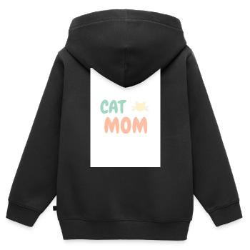 Cat Mom Cat Lover Design - Kids Premium Organic Zip-up Hoodie - black - Back - AI Model Kid Male (0cm)