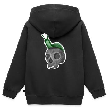 Schädel mit Schnecke - Kinder Premium Organic Zip Hoodie - Schwarz - Hinten - AI Model Kid Male (0cm)