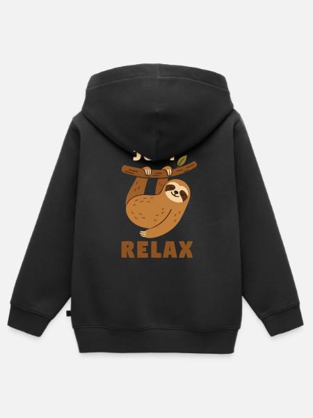 Just relax - Kinder Premium Organic Zip Hoodie - Schwarz