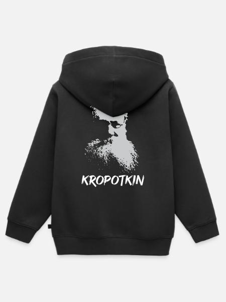 Peter Kropotkin, revolutionärer Denker, Silhouette - Kinder Premium Organic Zip Hoodie - Schwarz