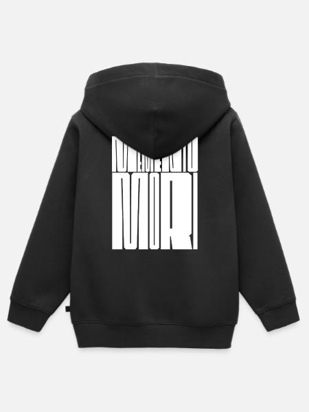 memento mori Typografie - Kinder Premium Organic Zip Hoodie - Schwarz