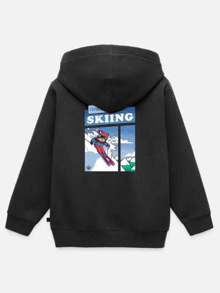 Tuxedo Cat Abfahrtsski-Comic - Kinder Premium Organic Zip Hoodie - Schwarz