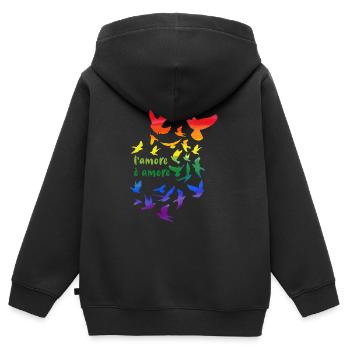 l amore è amore ,deaf, deaf,graffiti,rainbow - Kids Premium Organic Zip-up Hoodie - black - Back - AI Model Kid Male (0cm)