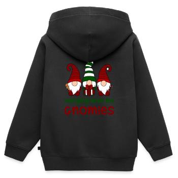 Hangig with my Gnomies - Kinder Premium Organic Zip Hoodie - Schwarz - Hinten - AI Model Kid Male (0cm)