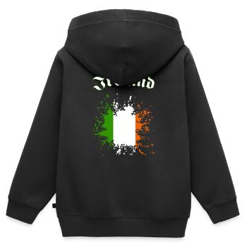Ireland Splash - Kinder Premium Organic Zip Hoodie - Schwarz - Hinten - AI Model Kid Male (0cm)