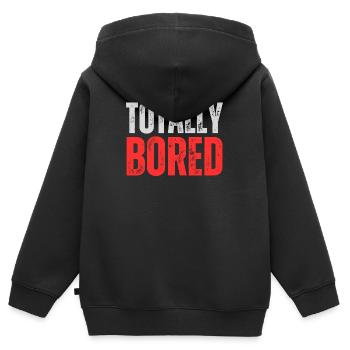 Totalement ennuyé - Sweat Premium à capuche zippé enfant bio - noir - Dos - AI Model Kid Male (0cm)