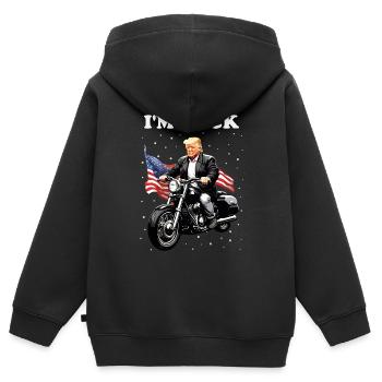 Notre président est de retour pour les élections américaines de 2024 - Sweat Premium à capuche zippé enfant bio - noir - Dos - AI Model Kid Male (0cm)