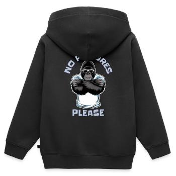 Pas de photos s’il vous plaît - Sweat Premium à capuche zippé enfant bio - noir - Dos - AI Model Kid Male (0cm)