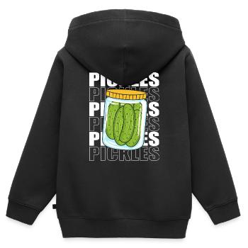 Cucumber Cucumber Pickle - Kids Premium Organic Zip-up Hoodie - black - Back - AI Model Kid Male (0cm)