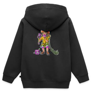 Babykletterer Kind 00 - Kinder Premium Organic Zip Hoodie - Schwarz - Hinten - AI Model Kid Male (0cm)