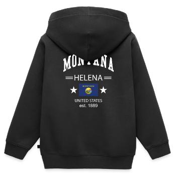 Montana - Kinder Premium Organic Zip Hoodie - Schwarz - Hinten - AI Model Kid Male (0cm)