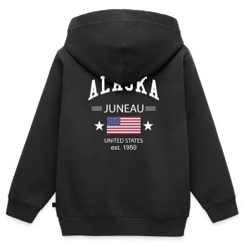 Alaska - Sweat Premium à capuche zippé enfant bio - noir - Dos - AI Model Kid Male (0cm)
