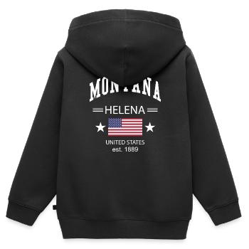 Montana - Kinder Premium Organic Zip Hoodie - Schwarz - Hinten - AI Model Kid Male (0cm)