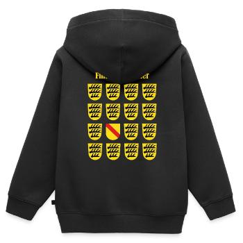 Finde den Fehler - Württemberg - Baden - Schwaben - Kinder Premium Organic Zip Hoodie - Schwarz - Hinten - AI Model Kid Male (0cm)