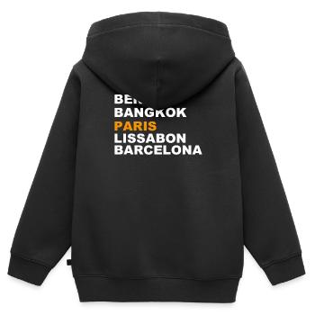 Amour Paris - Kinder Premium Organic Zip Hoodie - Schwarz - Hinten - AI Model Kid Male (0cm)