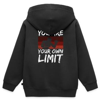 Boxen Sport Spruch du bist dein limit Mindset - Kinder Premium Organic Zip Hoodie - Schwarz - Hinten - AI Model Kid Male (0cm)