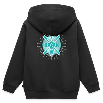Sports nautiques en kayak - Sweat Premium à capuche zippé enfant bio - noir - Dos - AI Model Kid Male (0cm)