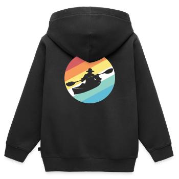 Sports nautiques en kayak - Sweat Premium à capuche zippé enfant bio - noir - Dos - AI Model Kid Male (0cm)