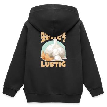 Lustiger Knoblauch Spruch Knobi Knoblauchzehe - Kinder Premium Organic Zip Hoodie - Schwarz - Hinten - AI Model Kid Male (0cm)