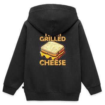 Team Grilled Cheese Lover Lustig - Kinder Premium Organic Zip Hoodie - Schwarz - Hinten - AI Model Kid Male (0cm)