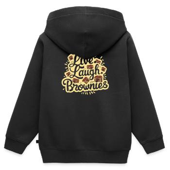 Live Laugh Brownies für Brownie-Liebhaber Lustig - Kinder Premium Organic Zip Hoodie - Schwarz - Hinten - AI Model Kid Male (0cm)