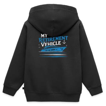 Mein Ruhestandsfahrzeug Yacht Mama Papa Schifffahrt - Kinder Premium Organic Zip Hoodie - Schwarz - Hinten - AI Model Kid Male (0cm)