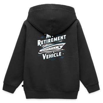 Mein Ruhestandsfahrzeug Yacht Mama Papa Schifffahrt - Kinder Premium Organic Zip Hoodie - Schwarz - Hinten - AI Model Kid Male (0cm)