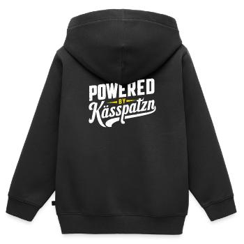 Fromage souabe Spätzle Dialecte Cuisine souabe - Sweat Premium à capuche zippé enfant bio - noir - Dos - AI Model Kid Male (0cm)