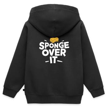 Éponge dessus Proverbe anglais allemand - Sweat Premium à capuche zippé enfant bio - noir - Dos - AI Model Kid Male (0cm)