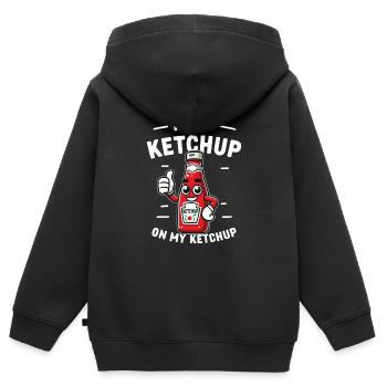 Ich gebe Ketchup auf meine Ketchupflasche Lustige Soße Ent - Kinder Premium Organic Zip Hoodie - Schwarz - Hinten - AI Model Kid Male (0cm)