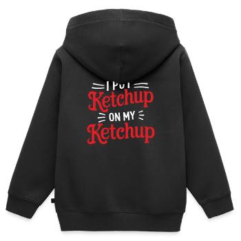 Ich gebe Ketchup auf meine Ketchupflasche Lustige Soße Ent - Kinder Premium Organic Zip Hoodie - Schwarz - Hinten - AI Model Kid Male (0cm)