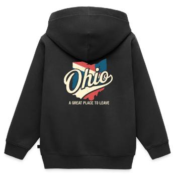 Ohio Un endroit idéal pour laisser Funny Ohio Meme - Sweat Premium à capuche zippé enfant bio - noir - Dos - AI Model Kid Male (0cm)