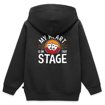 Mein Herz ist auf dieser Bühne Theater Schauspieler Tänzer - Kinder Premium Organic Zip Hoodie - Schwarz - Hinten - AI Model Kid Male (0cm)