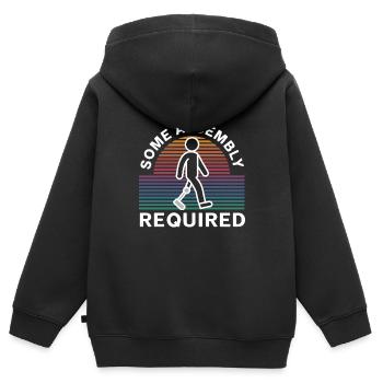 Some Assembly Required Funny Amputee Humor - Kids Premium Organic Zip-up Hoodie - black - Back - AI Model Kid Male (0cm)