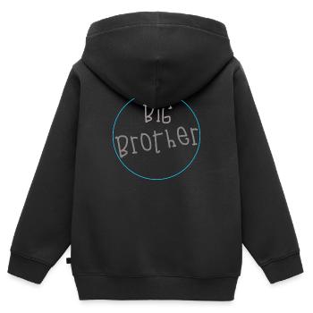 Big Brother - Kinder Premium Organic Zip Hoodie - Schwarz - Hinten - AI Model Kid Male (0cm)