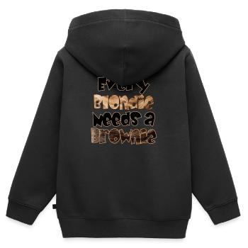 Every blondie needs a brownie 1 - Kinder Premium Organic Zip Hoodie - Schwarz - Hinten - AI Model Kid Male (0cm)