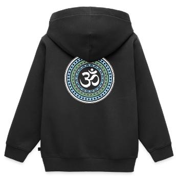 Mandala Om Yoga Esoterik - Kinder Premium Organic Zip Hoodie - Schwarz - Hinten - AI Model Kid Male (0cm)