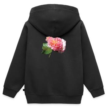 Rose - Sweat Premium à capuche zippé enfant bio - noir - Dos - AI Model Kid Male (0cm)