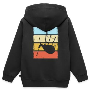 Dudelsack - Kinder Premium Organic Zip Hoodie - Schwarz - Hinten - AI Model Kid Male (0cm)