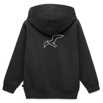 Mouette maritime - Sweat Premium à capuche zippé enfant bio - noir - Dos - AI Model Kid Male (0cm)