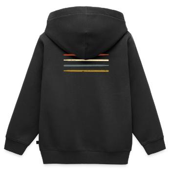 Retro Schlagzeuger Drumsticks Batteur - Sweat Premium à capuche zippé enfant bio - noir - Dos - AI Model Kid Male (0cm)