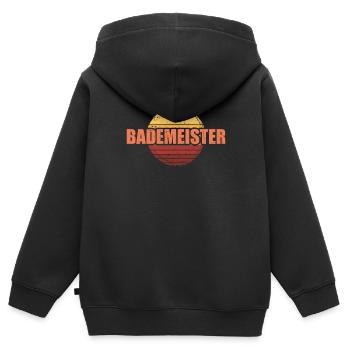 Bademeister Rettungsschwimmer Schwimmmeister Retro - Kinder Premium Organic Zip Hoodie - Schwarz - Hinten - AI Model Kid Male (0cm)